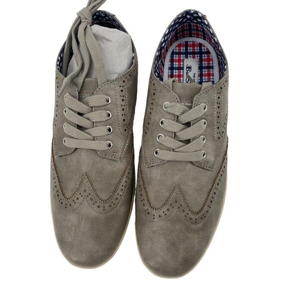 BEN SHERMAN SIZE 8 NICHOLAS GREY WINGTIP SNEAKERS NIB - Picture 1 of 10